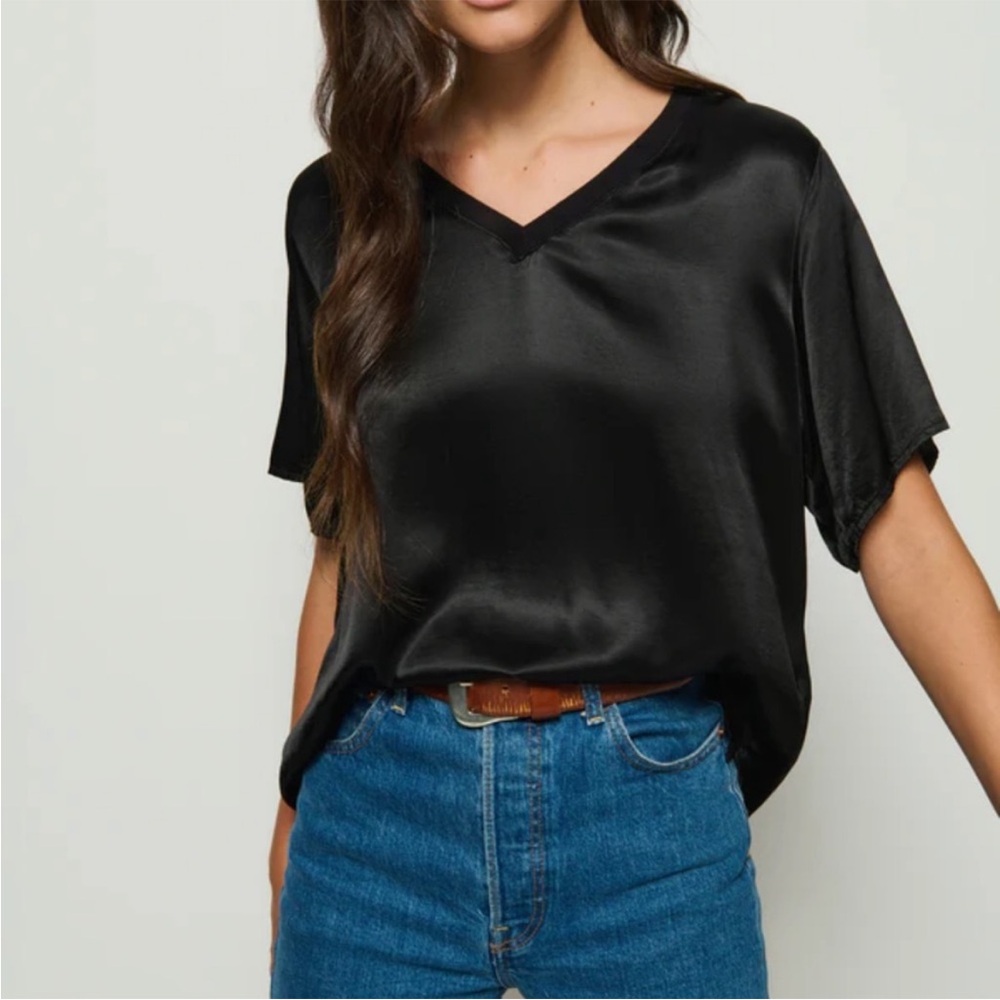 Nation LTD June sateen v-neck top
